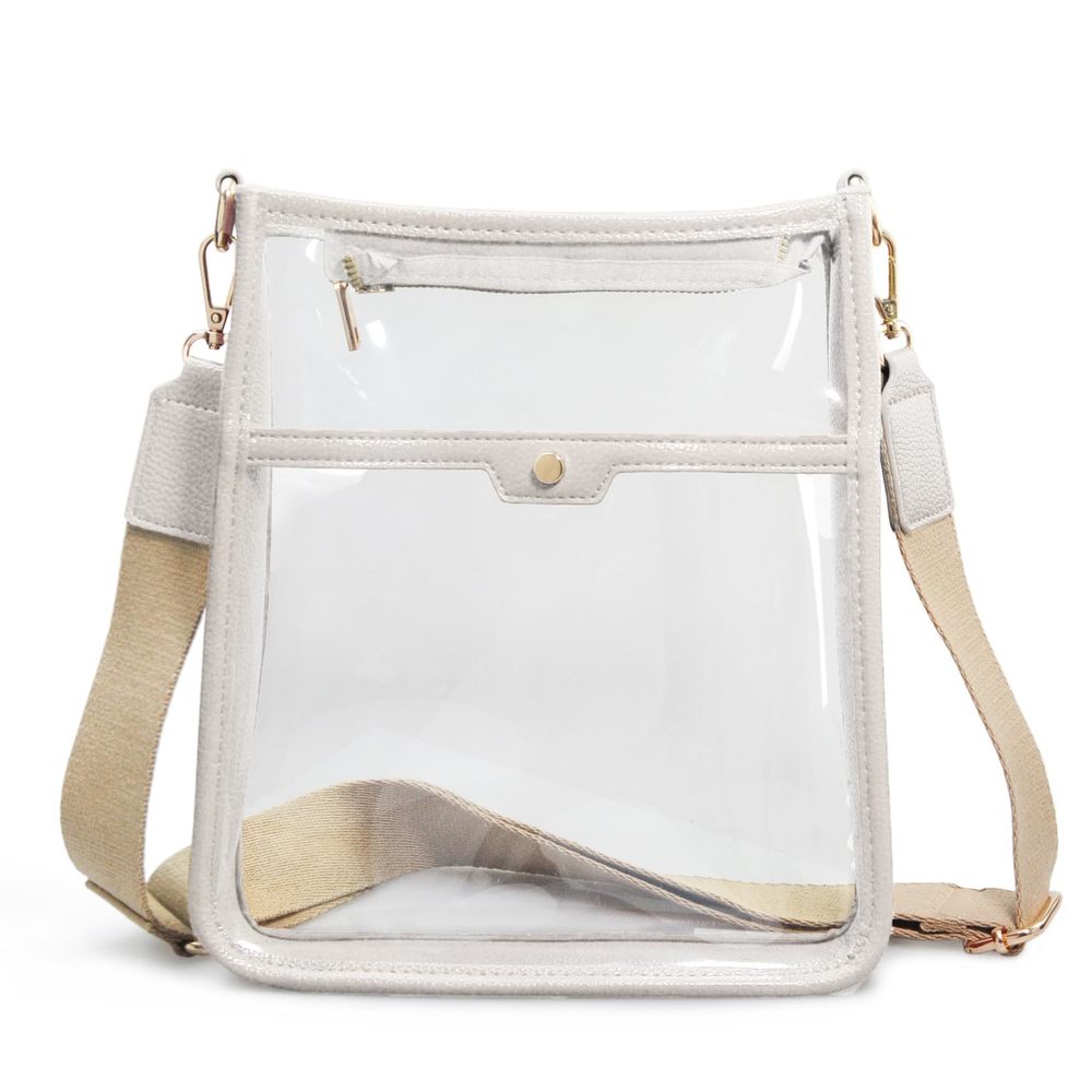 Clear Pvc Cross Body Bag Zier Pocket Shoulder Bag With Vegan :3